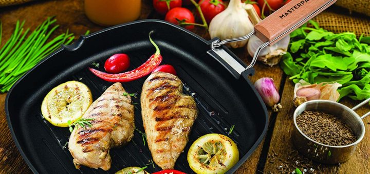 Ecolution 19.5” x 11, Non-Stick, Dishwasher Safe, Double Burner Family Pan Cookware, Cast Aluminum, Reversible Grill/Griddle, Black